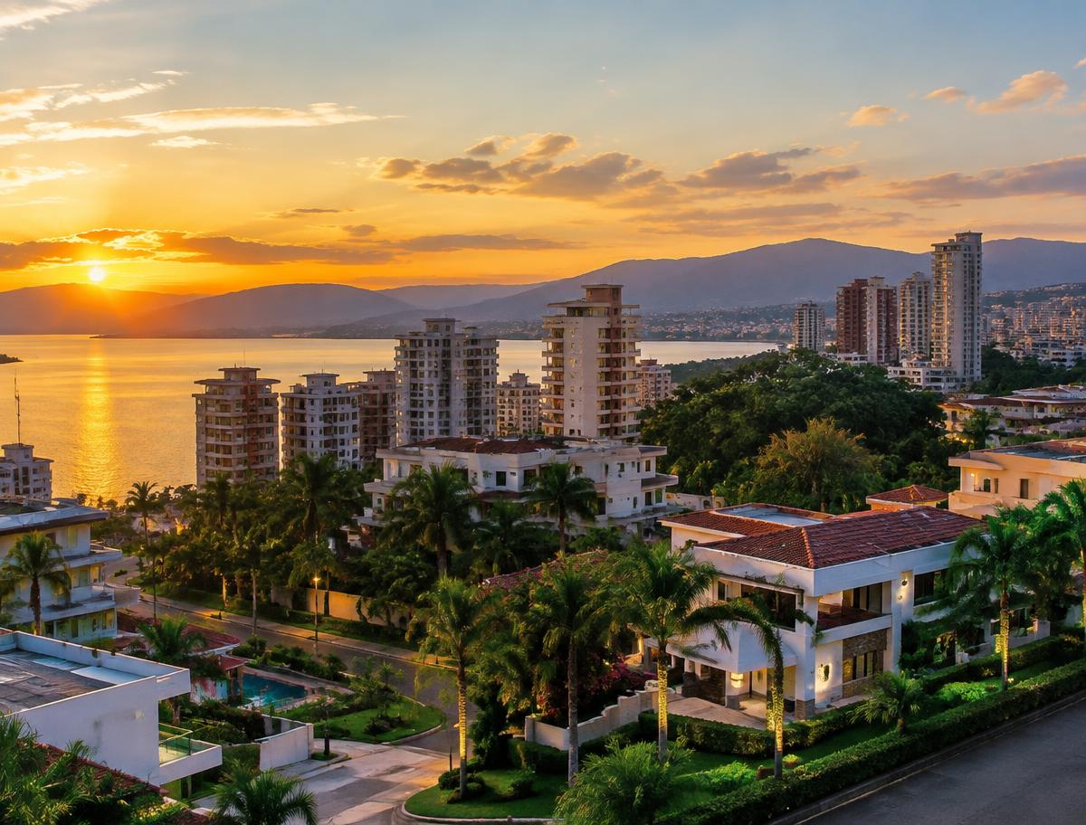 Zona residencial de Valencia iluminada por el atardecer