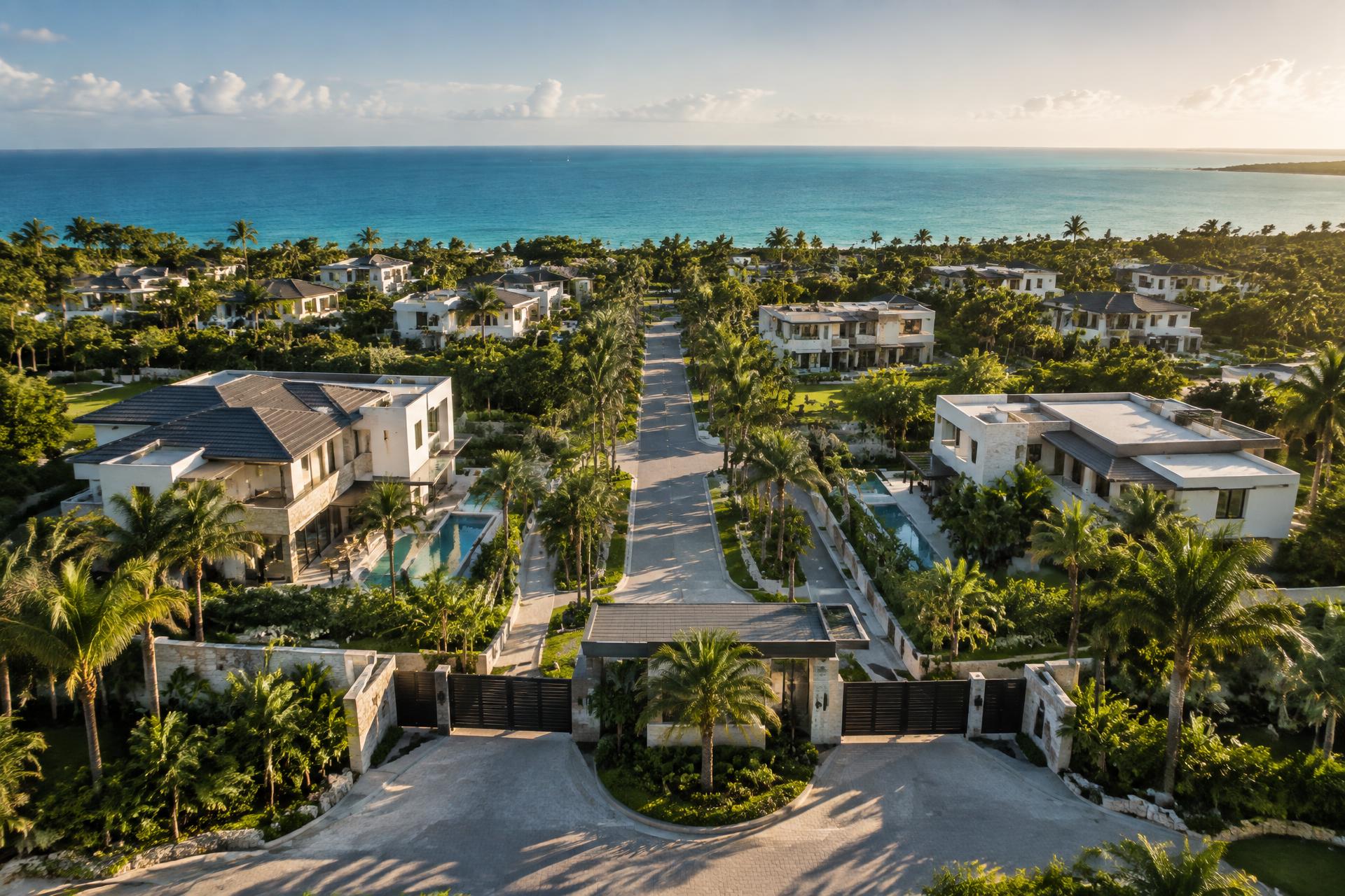 Urbanización privada exclusiva con villas y vista al Caribe